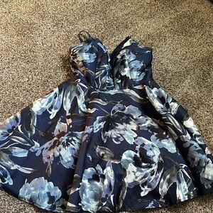 Floral Blue Juniors Dress